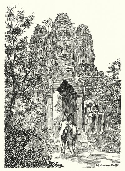 Das nördliche Tor von Angkor Thom von Pierre Jeannerat de Beerski
