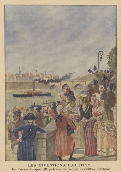 Die Erfindung des Dampfschiffs durch den Marquis de Jouffroy d
