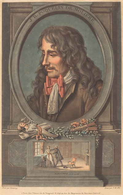 J.B. Poquelin de Molière von Pierre Michel Alix after Jean François Garnerey