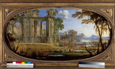 Landschaft mit antiken Ruinen. Gemälde von Pierre Patel von Pierre Patel