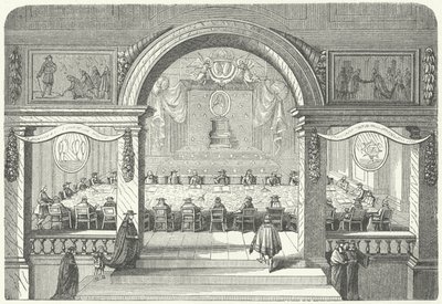 Treffen der Académie Française des Sciences im Louvre von Pierre Paul Sevin