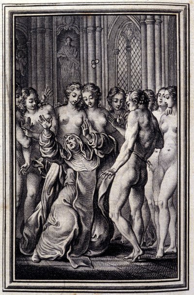 Le Glouches - in „Tales et nouvelles en vers“ von Jean La Fontaine. 1776. Illustration von P.P. Choffard von Pierre Philippe Choffard