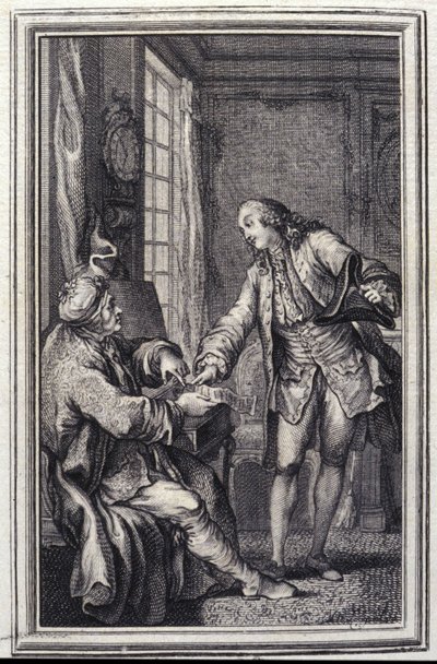 Les confeux indiscrets - in „Erzählungen und neue Verse“ von Jean La Fontaine. 1776. Illustration von P.P. Choffard. von Pierre Philippe Choffard