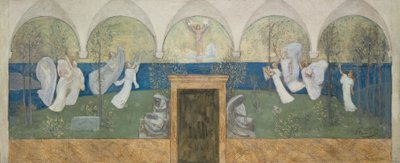 Ein vorbereitendes Gemälde für Les Muses inspiratrices acclament le Génie, Messager de Lumière, 1895 von Pierre Puvis de Chavannes