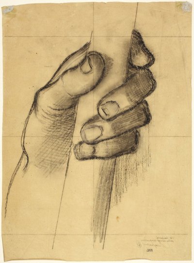 Karikatur einer Hand, die einen Stock hält von Pierre Puvis de Chavannes