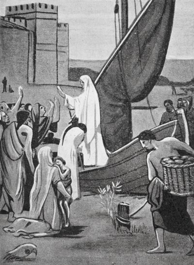St. Genevieve bringt Vorräte nach Paris von Pierre Puvis de Chavannes