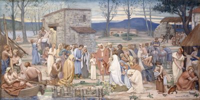 Die Kindheit der Heiligen Genoveva, 1874 von Pierre Puvis de Chavannes