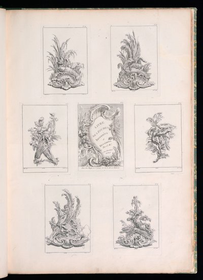 Ornamentdesign mit zwei toten Vögeln auf Acanthuszweig, aus Livre de Legumes von Pierre Quentin Chedel