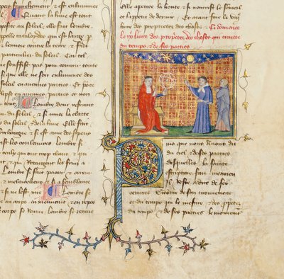 Detail einer Seite aus "De Proprietatibus Rerum" von Bartholomeus Anglicus, in der französischen Übersetzung von Jean Corbechon, ca. 1390 von Pierre Remiet
