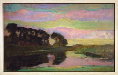 Landschaft mit Baumreihe links von Piet Mondrian