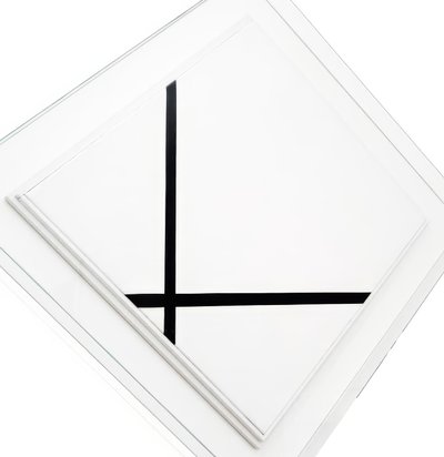 Rautenkomposition mit zwei Linien von Piet Mondrian