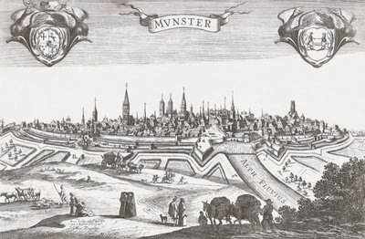 Panorama von Münster, Deutschland von Pieter (after) Nolpe