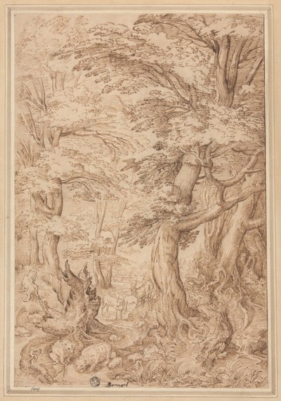 Waldlandschaft mit Wildtieren von Pieter Bruegel the Elder