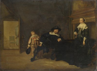 Porträt eines Mannes, einer Frau und eines Jungen in einem Raum, 1640 von Pieter Codde