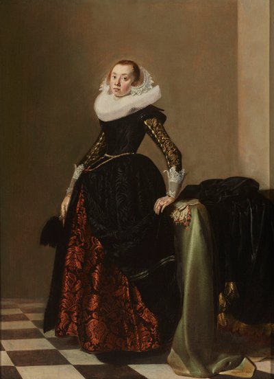 Porträt einer reich gekleideten jungen Frau, ca. 1630 von Pieter Codde