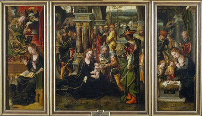 Die Verkündigung. Die Anbetung der Könige. Die Anbetung der Hirten, zweites Viertel des 1 von Pieter Coecke van Aelst