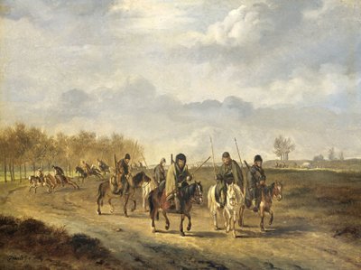 Kosaken auf einer Landstraße bei Bergen in Nordholland, 1813 von Pieter Gerardus van Os