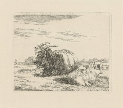 Liegender Bock und Zicklein von Pieter Gerardus van Os