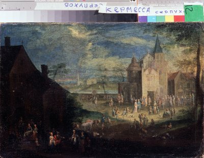 Kirmes auf dem Dorfplatz von Peeter Gijsels