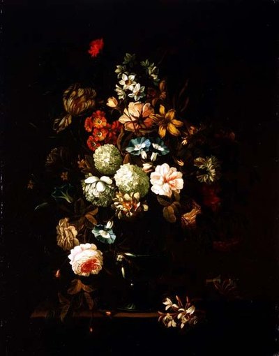 Stillleben mit Blumen in einer Glasvase von Pieter Hardime