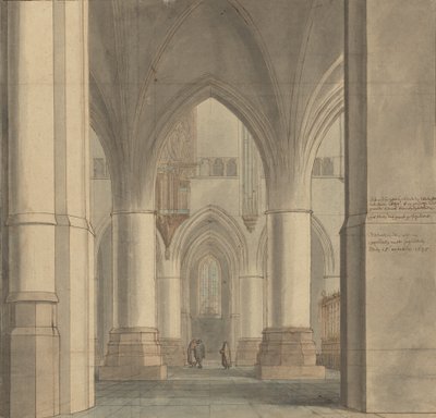 Der Chor und das nördliche Seitenschiff der Kirche Saint Bavo, Haarlem von Pieter Jansz. Saenredam