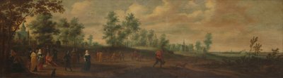 Landschaft mit einem tanzenden Paar vor einem Landhaus von Pieter Meulener