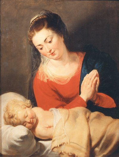Die Jungfrau, die das schlafende Kind anbetet, ca. 1615 von Pieter Paul Rubens