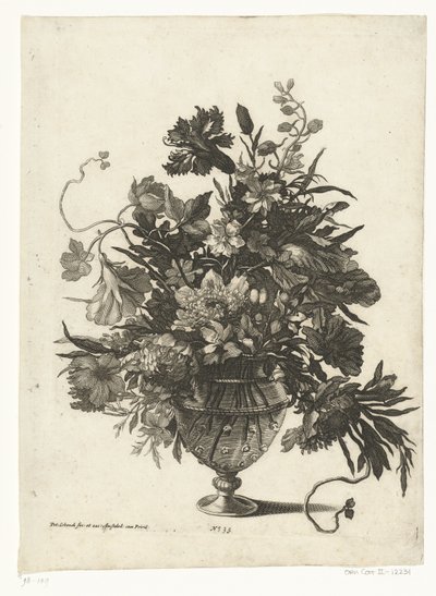 Glasvase mit Blumen von Pieter Schenk (I)