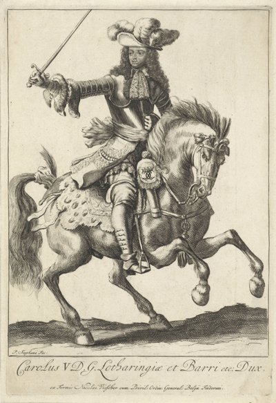 Reiterporträt von Karl V. Leopold, Herzog von Lothringen von Pieter Stevens (vermeld in 1689)