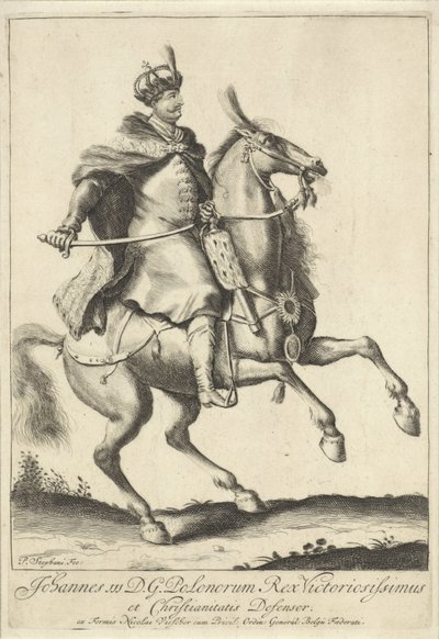 Reiterporträt von König Jan III. Sobieski von Polen von Pieter Stevens (vermeld in 1689)