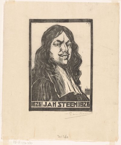 Porträt von Jan Steen von Pieter Willem van Baarsel (signed by artist)