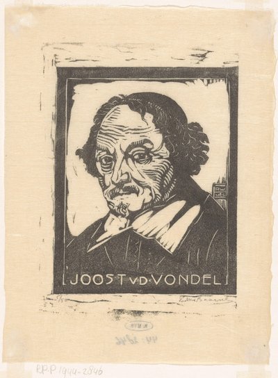 Porträt von Joost van den Vondel von Pieter Willem van Baarsel (signed by artist)