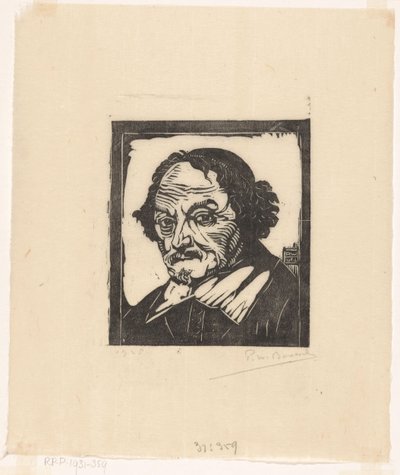Porträt von Joost van den Vondel von Pieter Willem van Baarsel (signed by artist)