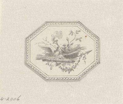 Vignette mit Stillleben mit Früchten von Pieter de Goeje