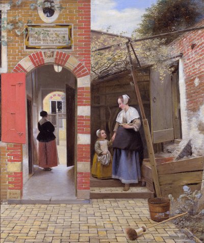 Der Hof eines Hauses in Delft von Pieter de Hooch