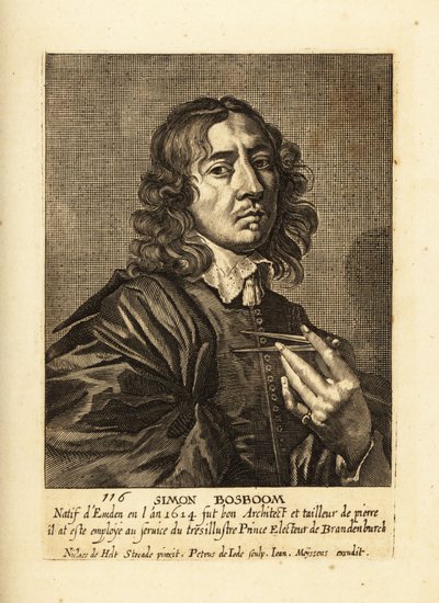 Porträt von Simon Bosboom, niederländischer Architekt und Schriftsteller des Goldenen Zeitalters von Pieter de II Jode