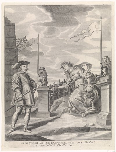 Ferdinand erhält von der Stadthexe von Gent die Schlüssel der Stadt von Pieter de Jode (II)