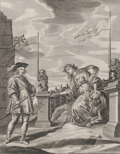 Tafel 6: Ferdinand erhält die Schlüssel zur Stadt Gent, aus Guillielmus Becanus
