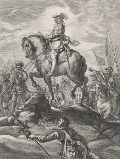 Tafel 8: Ferdinand zu Pferd überquert die Alpen, aus Guillielmus Becanus