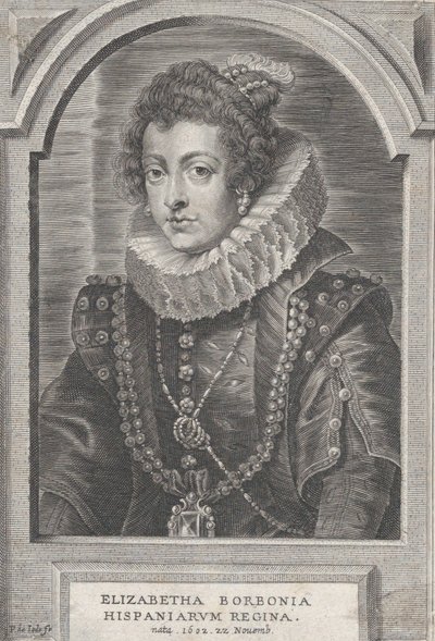 Porträt von Elisabeth von Bourbon, Königin von Spanien von Pieter de Jode II