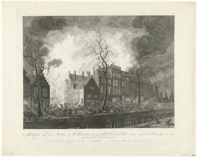 Brand in der Pottebakkerssteeg in Rotterdam, 1779 von Pieter de Mare