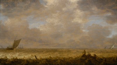 Ein flaches Meer mit Fischerbooten, ca. 1640 von Pieter the Elder Mulier