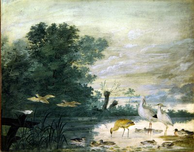 Exotische Vögel in einer malerischen Landschaft von Pieter the Younger Holsteyn