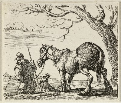 Bauer mit Pferd von Pieter van Laer