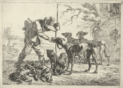 Jäger mit sieben Hunden von Pieter van Laer