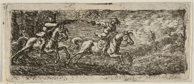 Zwei kämpfende Reiter von Pieter van Laer
