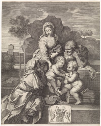 Heilige Familie mit Elisabeth und Johannes dem Täufer von Pieter van Schuppen