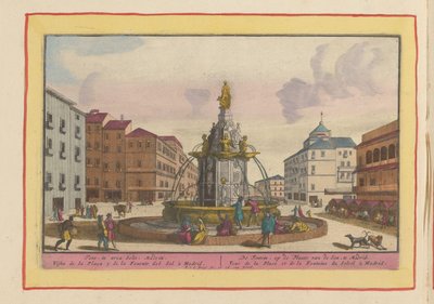 Brunnen auf dem Plaza Puerta del Sol in Madrid von Pieter van den Berge