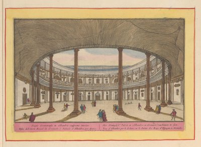 Ansicht des Innenhofs des Palastes von Karl V. in Granada von Pieter van den Berge