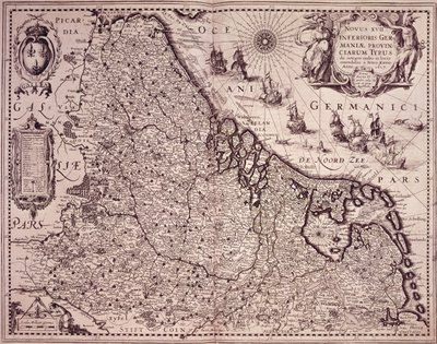 Karte der Provinz Vereinigte Niederlande von Pieter van den Keere